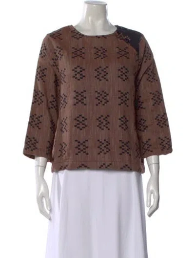 Pre-owned Ace & Jig Patterned Crew Neck Top In Brown