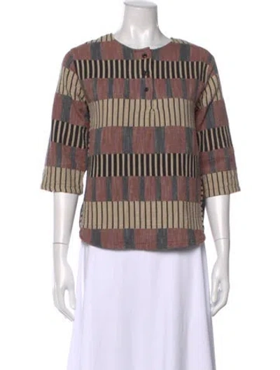 Pre-owned Ace & Jig Patterned Crew Neck Top In Brown