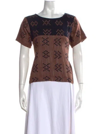 Pre-owned Ace & Jig Patterned Crew Neck Top In Brown