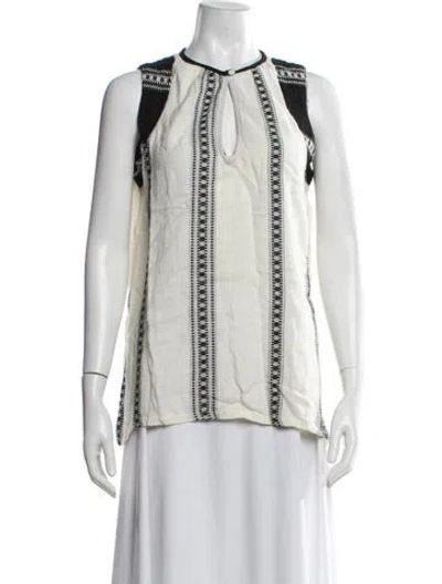 Pre-owned Ace & Jig Patterned Crew Neck Top In White