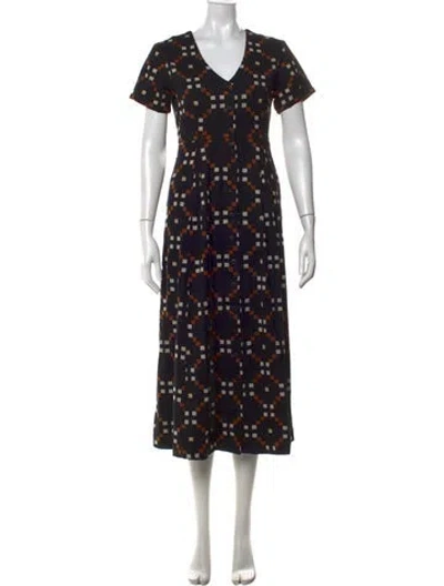Pre-owned Ace & Jig Patterned Long Dress In Black