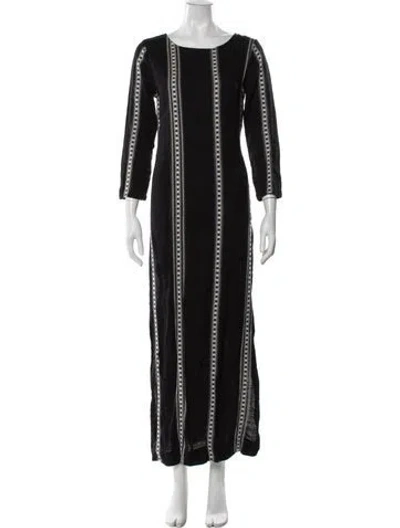 Pre-owned Ace & Jig Patterned Long Dress In Black