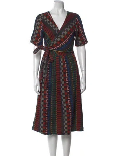 Pre-owned Ace & Jig Patterned Midi Length Dress In Black