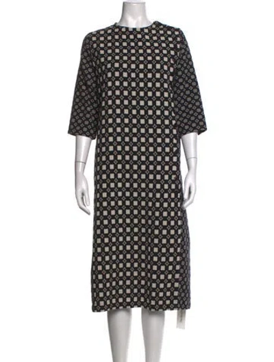 Pre-owned Ace & Jig Patterned Midi Length Dress In Black