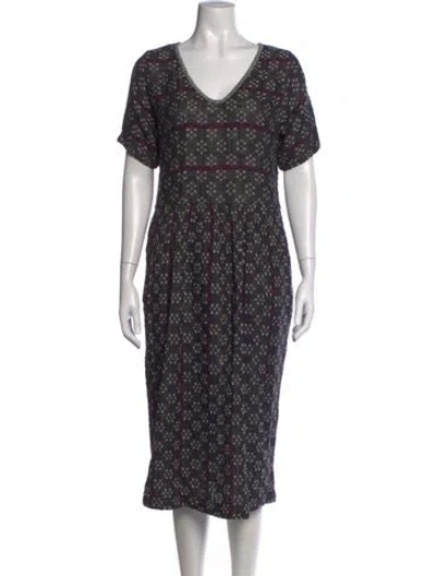 Pre-owned Ace & Jig Patterned Midi Length Dress In Black/pink