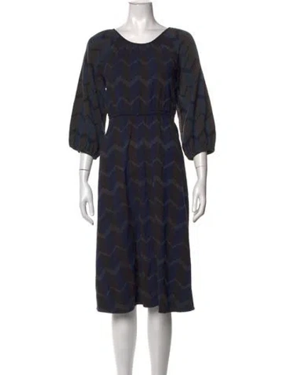 Pre-owned Ace & Jig Patterned Midi Length Dress In Blue