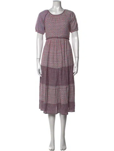 Pre-owned Ace & Jig Patterned Midi Length Dress In Green