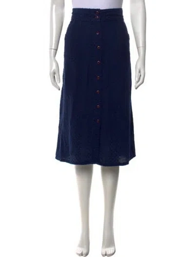 Pre-owned Ace & Jig Patterned Midi Length Skirt In Blue