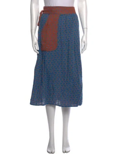 Pre-owned Ace & Jig Patterned Midi Length Skirt In Blue