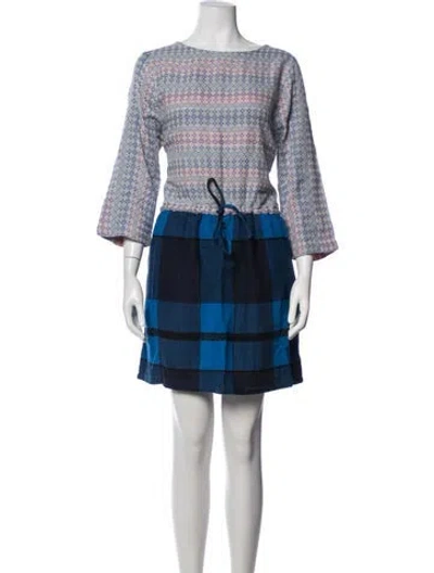 Pre-owned Ace & Jig Patterned Mini Dress In Blue/white