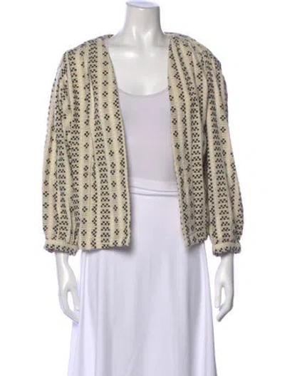 Pre-owned Ace & Jig Patterned Open Front Top In Neutral