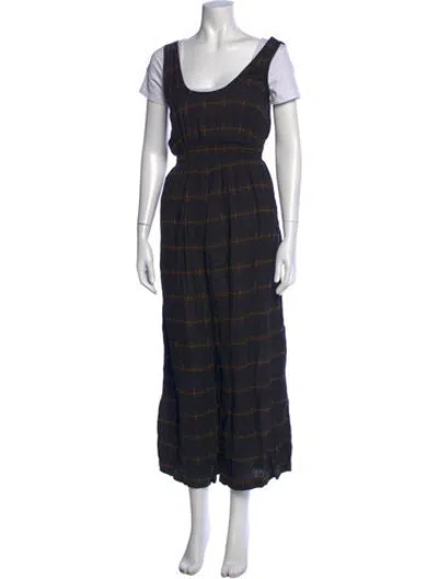 Pre-owned Ace & Jig Patterned Scoop Neck Jumpsuit In Black