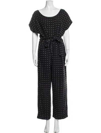 Pre-owned Ace & Jig Patterned Scoop Neck Jumpsuit In Blue
