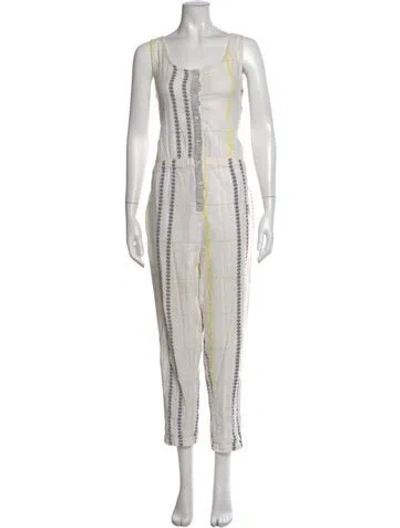 Pre-owned Ace & Jig Patterned Scoop Neck Jumpsuit In Neutral