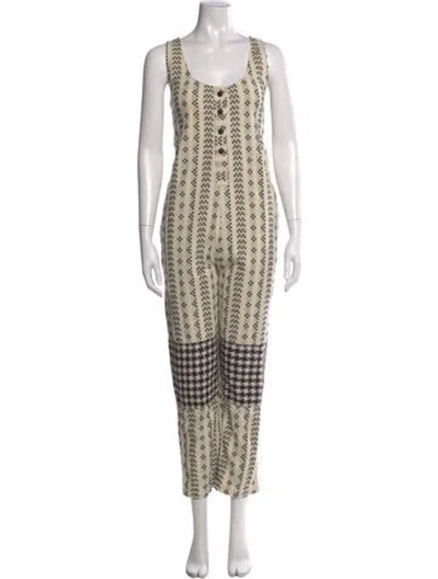 Pre-owned Ace & Jig Patterned Scoop Neck Jumpsuit In Neutral