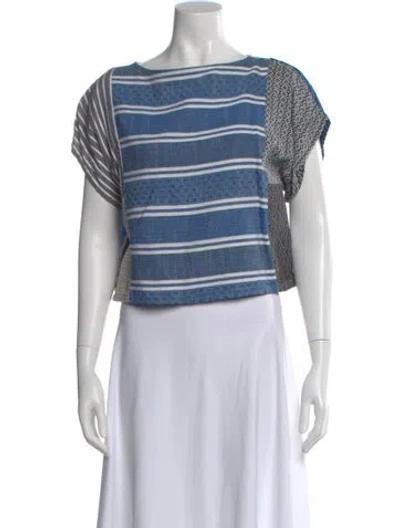 Pre-owned Ace & Jig Patterned Scoop Neck Top In Blue