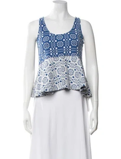 Pre-owned Ace & Jig Patterned Scoop Neck Top In Blue