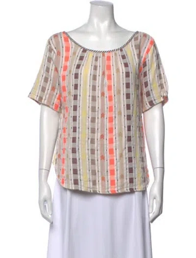 Pre-owned Ace & Jig Patterned Scoop Neck Top In Metallic/neutrals