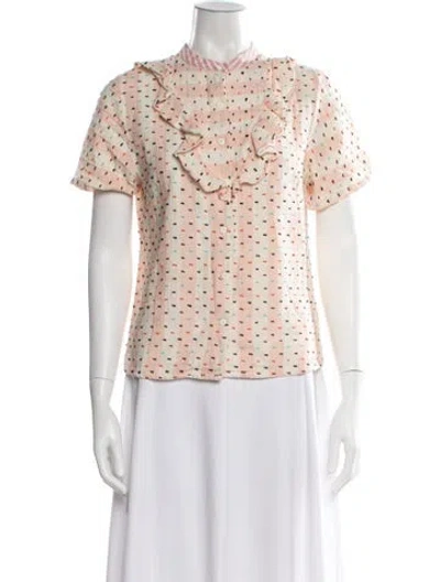 Pre-owned Ace & Jig Patterned Short Sleeve Top In Pink