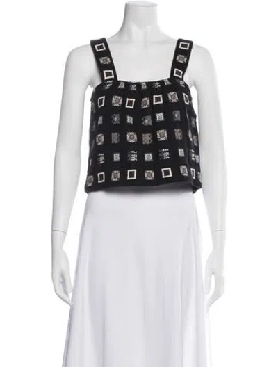 Pre-owned Ace & Jig Patterned Square Neckline Crop Top In White
