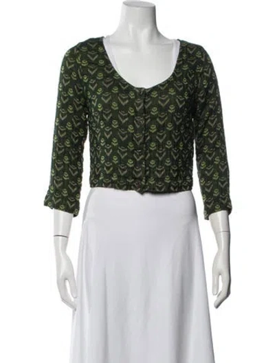 Pre-owned Ace & Jig Patterned Top In Green