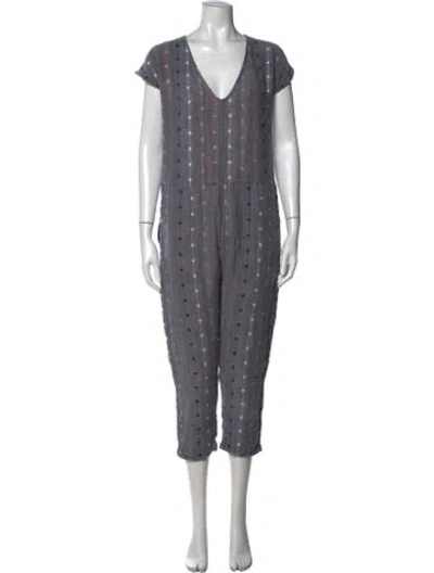 Pre-owned Ace & Jig Patterned V-neck Jumpsuit In Grey