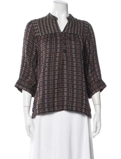 Pre-owned Ace & Jig Patterned V-neck Top In Multi