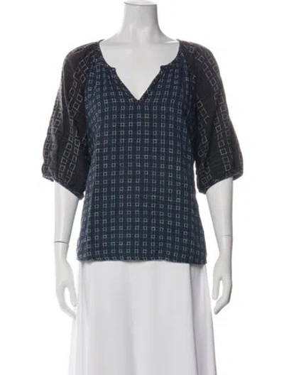 Pre-owned Ace & Jig Patterned V-neck Top In Multicolor