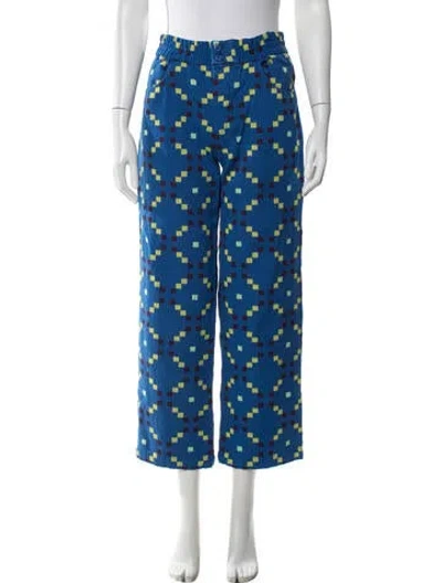 Pre-owned Ace & Jig Patterned Wide Leg Pants In Blue