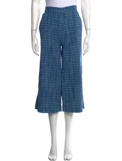 Pre-owned Ace & Jig Patterned Wide Leg Pants In Blue
