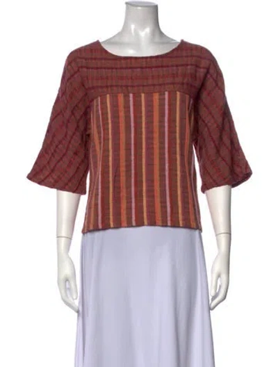 Pre-owned Ace & Jig Plaid Print Crew Neck Top In Purple