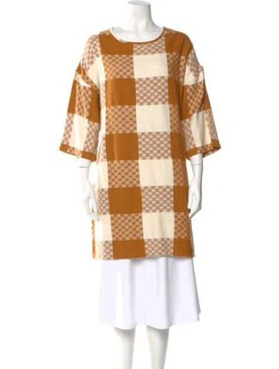 Pre-owned Ace & Jig Plaid Print Crew Neck Tunic In Orange
