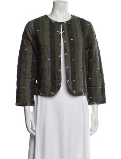 Pre-owned Ace & Jig Plaid Print Evening Jacket In Green