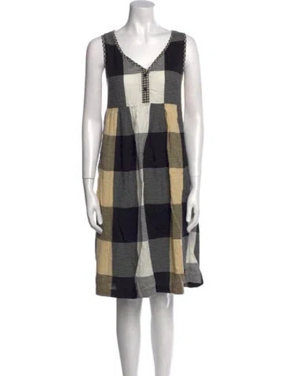 Pre-owned Ace & Jig Plaid Print Knee-length Dress In Black