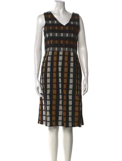 Pre-owned Ace & Jig Plaid Print Knee-length Dress In Black