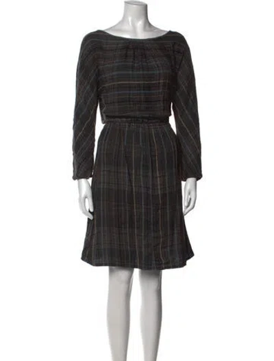 Pre-owned Ace & Jig Plaid Print Knee-length Dress In Black