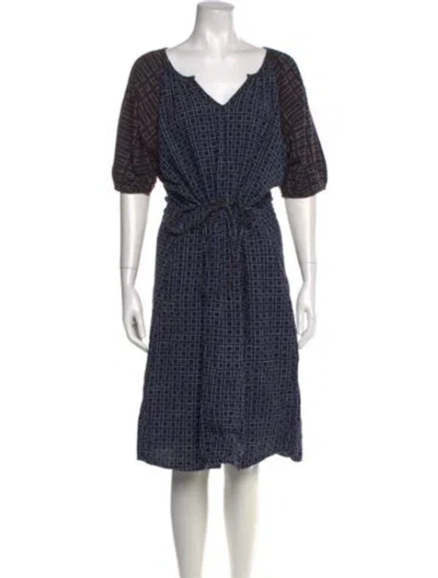 Pre-owned Ace & Jig Plaid Print Knee-length Dress In Blue