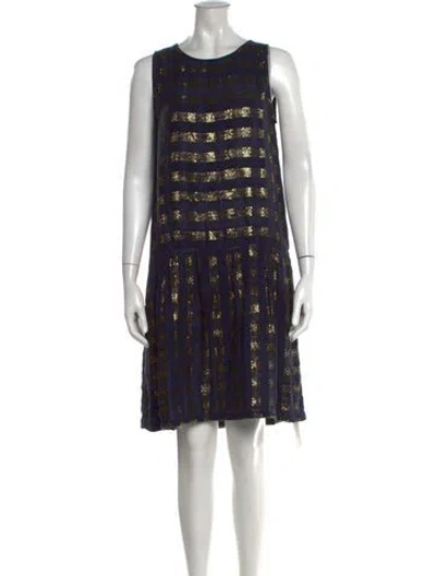 Pre-owned Ace & Jig Plaid Print Knee-length Dress In Blue