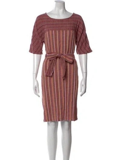 Pre-owned Ace & Jig Plaid Print Knee-length Dress In Pink