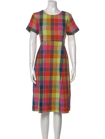 Pre-owned Ace & Jig Plaid Print Knee-length Dress W/ Tags In Red