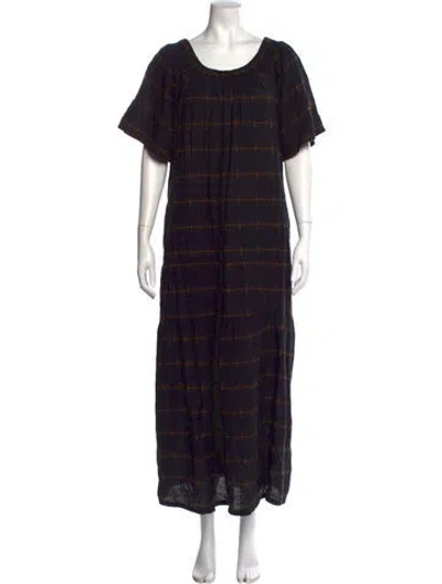 Pre-owned Ace & Jig Plaid Print Long Dress In Black