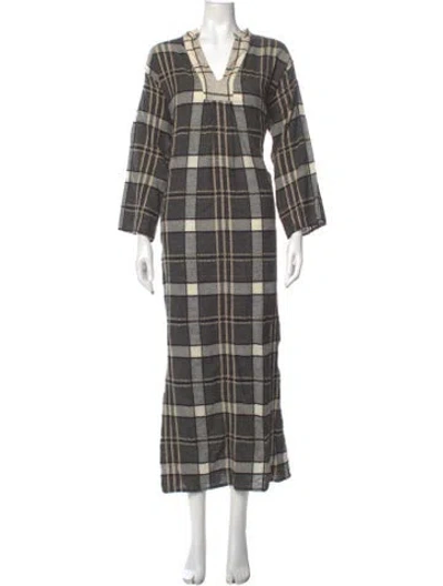 Pre-owned Ace & Jig Plaid Print Long Dress In Multi