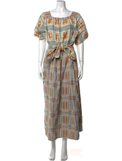 Pre-owned Ace & Jig Plaid Print Long Dress In Multi