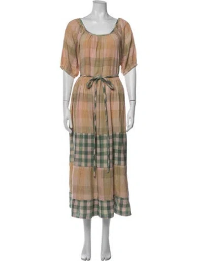 Pre-owned Ace & Jig Plaid Print Long Dress In Multicolor