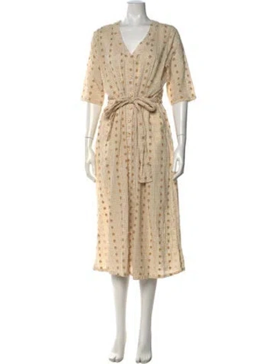 Pre-owned Ace & Jig Plaid Print Long Dress In Neutral