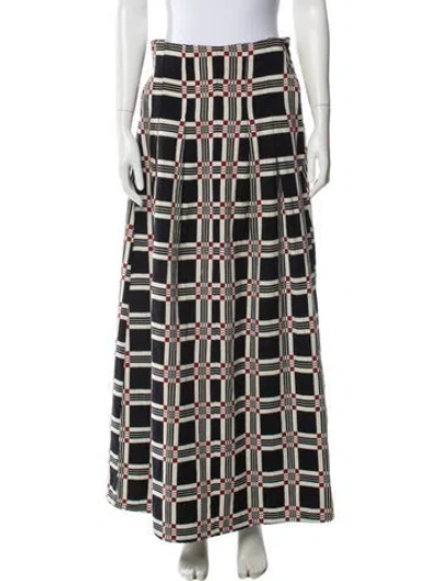 Pre-owned Ace & Jig Plaid Print Long Skirt In Black