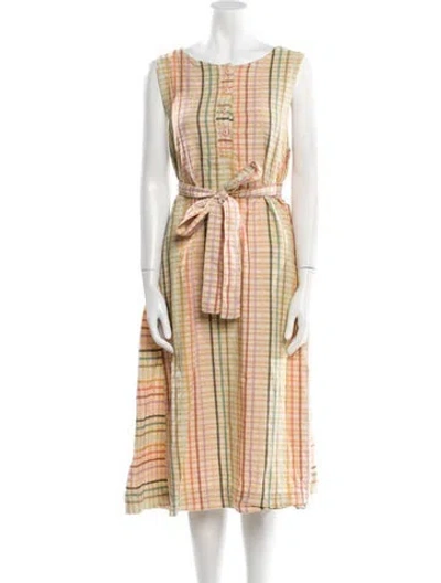 Pre-owned Ace & Jig Plaid Print Midi Length Dress