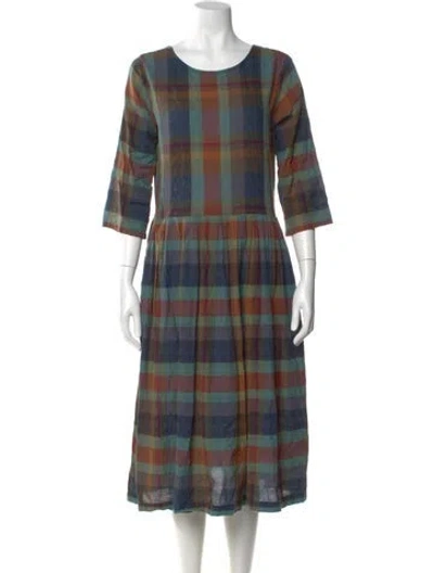Pre-owned Ace & Jig Plaid Print Midi Length Dress