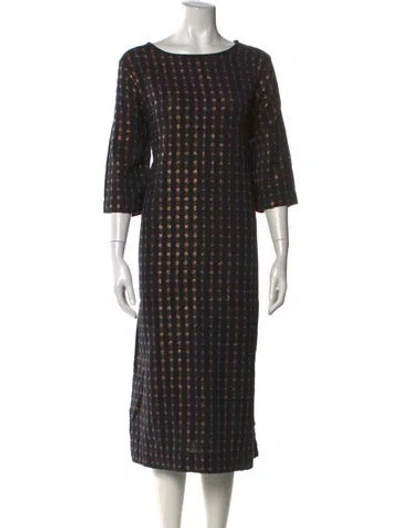 Pre-owned Ace & Jig Plaid Print Midi Length Dress In Black