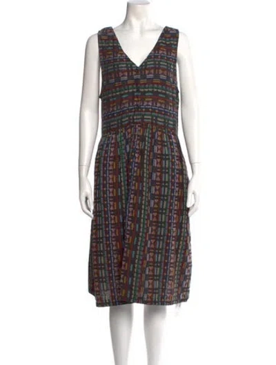Pre-owned Ace & Jig Plaid Print Midi Length Dress In Black